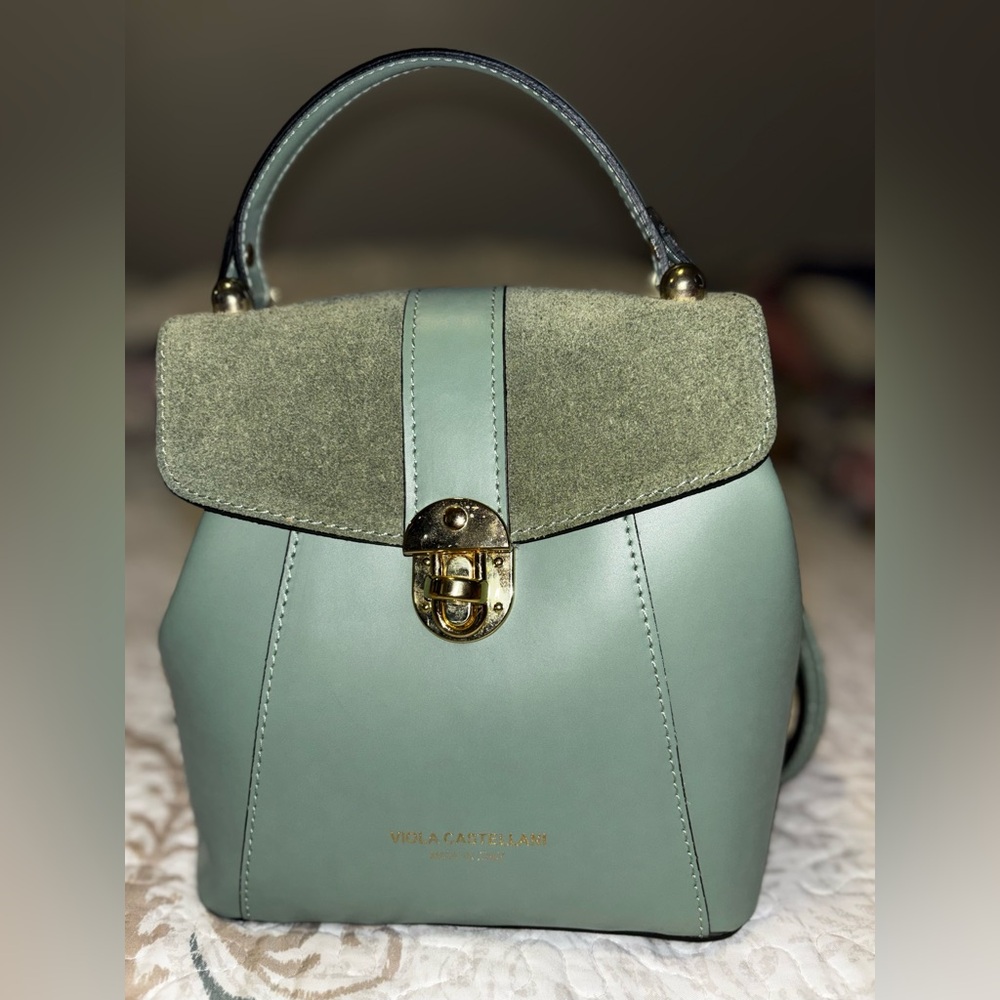 Viola Castellani Green Leather Backpack